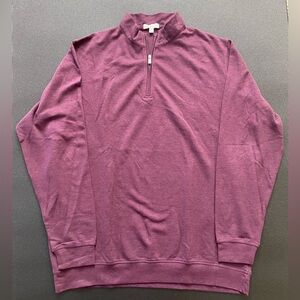 Peter Millar Sweater Mens 2XL Purple 1/4 Zip Long Sleeve Pullover